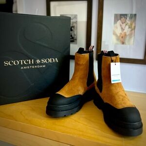 Scotch & Soda Aubri Leather & suede combat boots